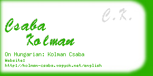 csaba kolman business card